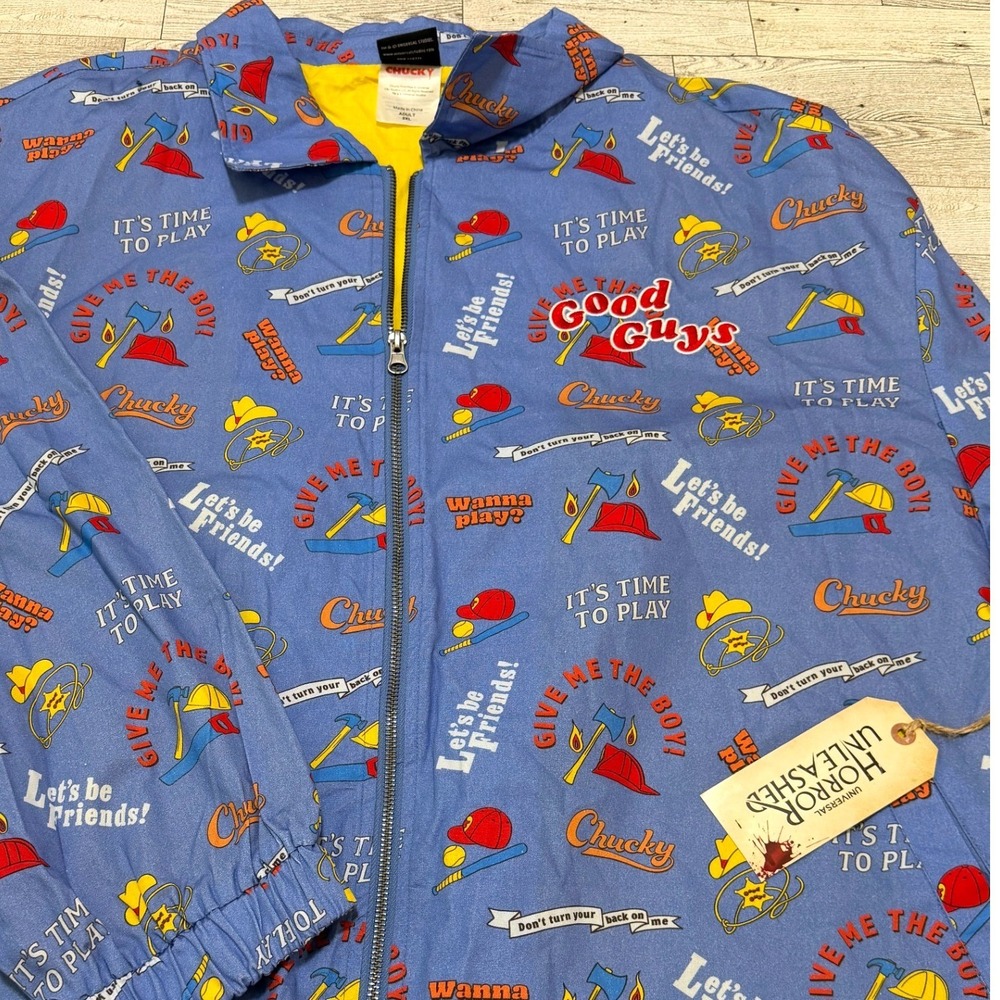Universal Studios Chucky Good Guys Jacket Horror Unleashed Blue Mens 2XL NWT